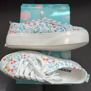 Brand New, never worn, in box SODA platform memory foam sneakers size 8
